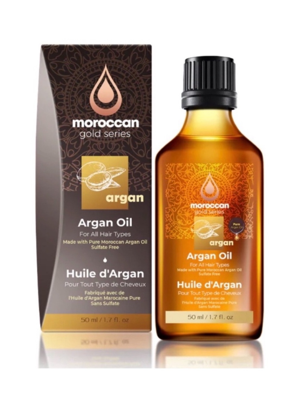 Moroccan Gold Series Argan Oil with Pure Moroccan Argan Oil, 1.7 fl oz / 50 ml